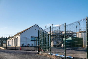 Obraz premium Aerial view of the water plant at Gortahork in County Donegal, Republic of Ireland