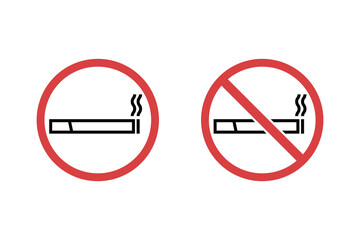 Minimalistic smoking and no smoking zone sign. No tobacco smoking area sign.