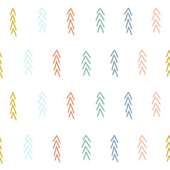 Seamless abstract pattern. Hand drawn various shapes and objects. Spots, drops, curves, Lines. Abstract contemporary modern trendy vector illustration. Stamp texture.