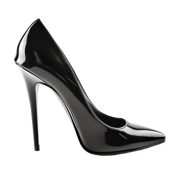 Black Female Shoes - High-heeled Shoe Isolated On Transparent Background 