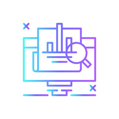 Analystic Marketing people icon with blue duotone style. analyst, finance, chart, data, graph, market, report. Vector illustration