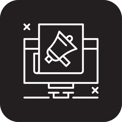 Digital Marketing people icon with black filled line style. social, strategy, seo, online, technology, internet, communication. Vector illustration