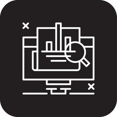 Analystic Marketing people icon with black filled line style. analyst, finance, chart, data, graph, market, report. Vector illustration
