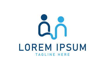 People logo. Suitable for teamwork, business, family logo. simple design editable