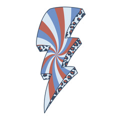 Obraz premium Stars and Stripes lightning bolt design with leopard. Design for celebrating 4th of july Independence Day of USA