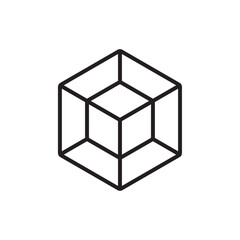 Blockchain Technology icon with black outline style. crypto, currency, transaction, network, bitcoin, cryptocurrency, internet. Vector illustration