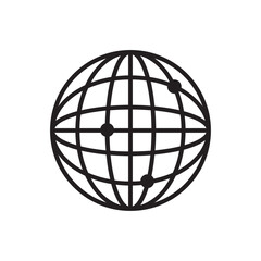 Network Technology icon with black outline style. connection, social, global, technology, information, networking, world. Vector illustration