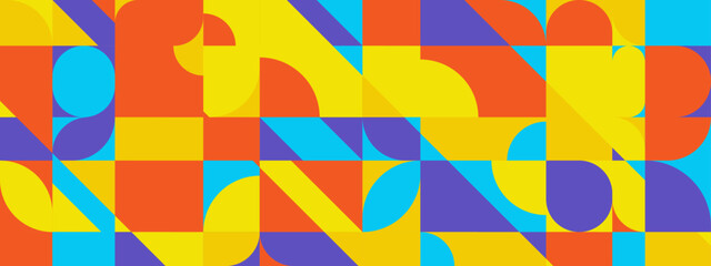 Geometri Retro colorful different shape abstract design banner