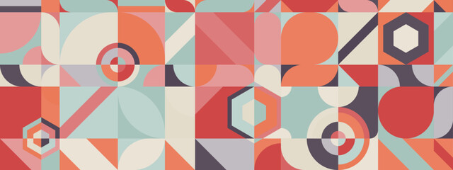 Geometri Retro colorful different shape abstract design banner