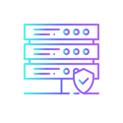 Server Protection Technology icon with blue duotone style. security, data, network, protect, safety, connection, system. Vector illustration