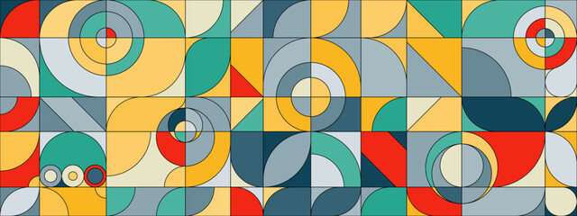 Geometri Retro colorful different shape abstract design banner