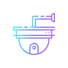 CCTV Camera Technology icon with blue duotone style. camera, security, secure, digital, monitoring, privacy, control. Vector illustration