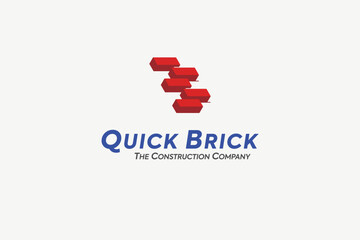 The logo is designed to represent the speed and efficiency of the company's services. The movement of the bricks also symbolizes the building and construction industries. Quick Brick.