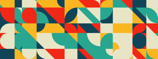Geometri Retro colorful different shape abstract design banner