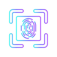 Fingerprint scanner Technology icon with blue duotone style. security, identity, technology, id, access, biometric, touch. Vector illustration