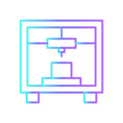 3D printer Technology icon with blue duotone style. manufacturing, prototype, model, tech, machine, production, process. Vector illustration