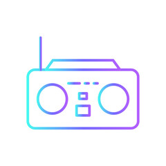 Radio Technology icon with blue duotone style. music, sound, media, speaker, microphone, retro, antenna. Vector illustration