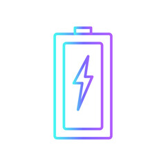 Battery Technology icon with blue duotone style. power, energy, electricity, charge, load, alkaline, supply, recharge. Vector illustration