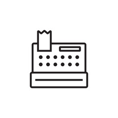 Faximile Finance and economy icon with black outline style. computer, document, technology, fax, device, equipment, office. Vector illustration
