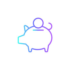 Piggy Bank Finance and economy icon with blue duotone style. money, investment, economy, save, account, financial, savings. Vector illustration