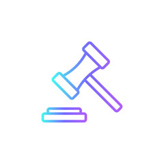 Law Finance and economy icon with blue duotone style. lawyer, legal, justice, court, judge, hammer, judgment. Vector illustration