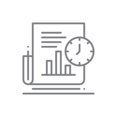Recession Report Finance and economy icon with black outline style. chart, graph, diagram, financial, statistic, investment, growth. Vector illustration