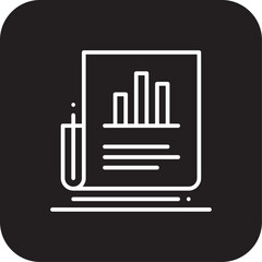 Finance Document Finance and economy icon with black filled line style. report, paper, data, chart, contract, information, agreement. Vector illustration