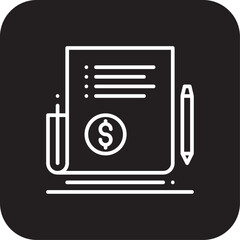 Checklist Finance and economy icon with black filled line style. mark, document, form, choice, checkmark, report, paper. Vector illustration