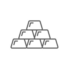 Gold Bar Finance and economy icon with black outline style. wealth, golden, investment, concept, savings, element, luxury. Vector illustration