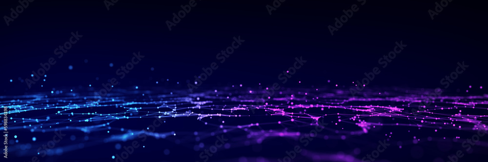 Poster futuristic digital data transfer concept. high-speed data flow of cryptocurrency servers. cyber tech