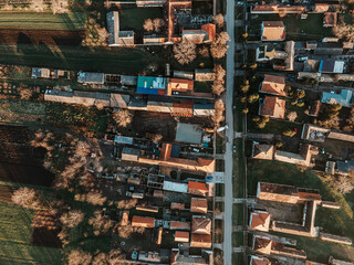 Top view of a houses and village.