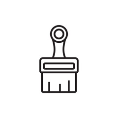 Brush Construction icon with black outline style. paint, work, tool, color, artistic, equipment, ink. Vector illustration