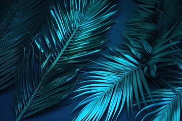 Fluorescent palm leafes