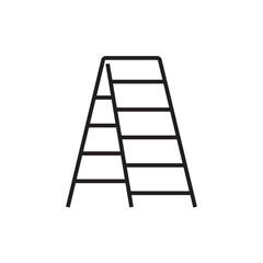 Ladder Construction icon with black outline style. climb, up, stair, staircase, construction, tool, home. Vector illustration