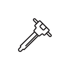 Auger Construction icon with black outline style. construction, drill, equipment, machine, tool, boring, borehole. Vector illustration