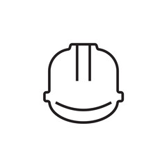 Helmet Construction icon with black outline style. safety, equipment, worker, construction, industry, engineer, protection. Vector illustration