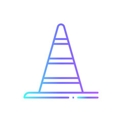 Traffic Cone Construction icon with blue duotone style. cone, attention, street, security, warning, safety, caution. Vector illustration