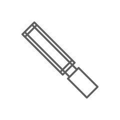 Chisel Construction icon with black outline style. equipment, tool, saw, hand, blade. Vector illustration