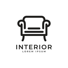 interior logo design home decoration sofa chair furniture concept outline style
