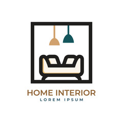 Minimalist home decoration interior logo design