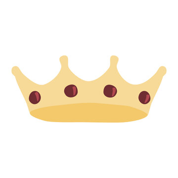 Cartoon style royal crown with gems, symbol of British UK monarchy, vector Generative AI