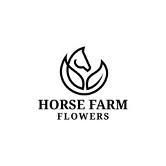 Horse Farm logo inspiration, leaf, abstract