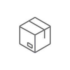 Packing Shopping icon with black outline style. box, cardboard, carton, shipping, transportation, product, delivery. Vector illustration