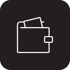 Wallet Shopping icon with black filled line style. finance, payment, financial, card, credit, saving, wealth. Vector illustration