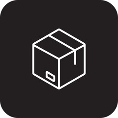 Packing Shopping icon with black filled line style. box, cardboard, carton, shipping, transportation, product, delivery. Vector illustration