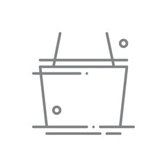 Basket Shopping icon with black outline style. v. Vector illustration