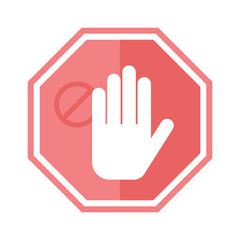Obraz premium Stop sign vector illustration. Symbolic warning, danger or warning information. Entry ban or restricted area or road block warning.
