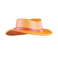Fedora Hat 3D Icon