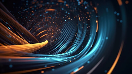 Modern abstract digital 3D background. Copy space. Based on Generative AI