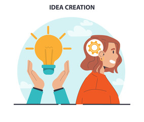 Generation of a creative idea or business solution in a brainstorm.